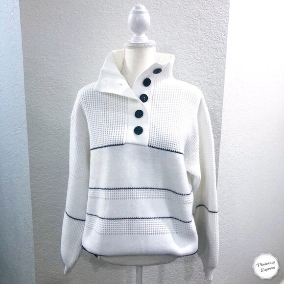 Commense Open Collar Button Up Sweater - Picture 2 of 9